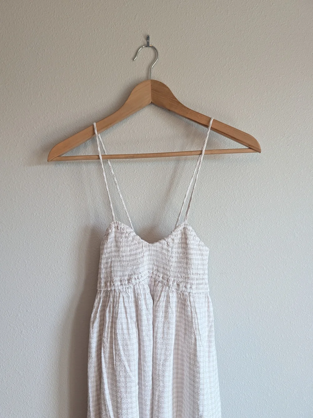 Abercrombie & Fitch White Smocked Maxi Dress
